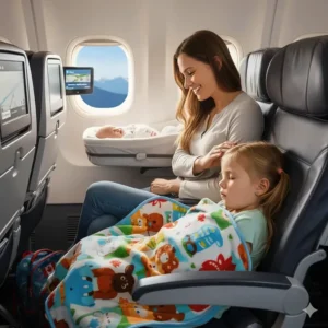 Illustration of a happy sleeper waking up refreshed thanks to the best hypoallergenic pillow available in Canada.