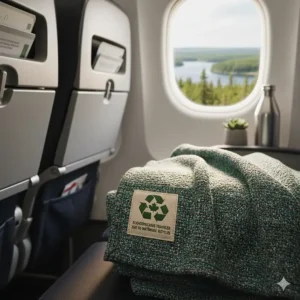 Illustration showing a machine-washable hypoallergenic pillow with bilingual English and French care instructions.