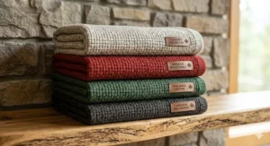 Hotel-quality cotton poly blankets for durability, perfect for Canadian rental properties and high-traffic guest rooms.