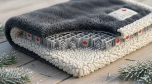 An illustration showing the cross-section of microfiber layers designed for warmth during Canadian winter nights.