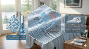 Illustration of sustainable bamboo fibers used in cooling queen blankets for eco-conscious hot sleepers in Canada.