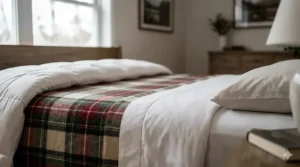 An infographic diagram comparing a bed blanket vs comforter detailing the construction, insulation layers, and design differences for Canadian shoppers.