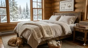 Eco-friendly bedroom scene highlighting organic, sustainably sourced wool bed blankets popular across Canada.