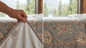 Alt text for illustration 2: A Canadian seasonal bedding guide showing when to use a lightweight coverlet versus a thick bedspread.