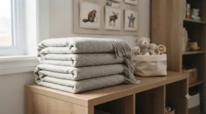 Warm and cozy washable couch blanket for chilly Canadian winter evenings.