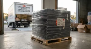 Pallet delivery of a professional moving blankets bulk pack designed for commercial movers across Canada.