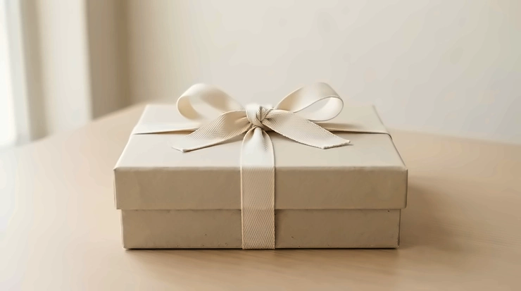 Elegant baby blanket gift sets in premium presentation boxes with ribbon accents
